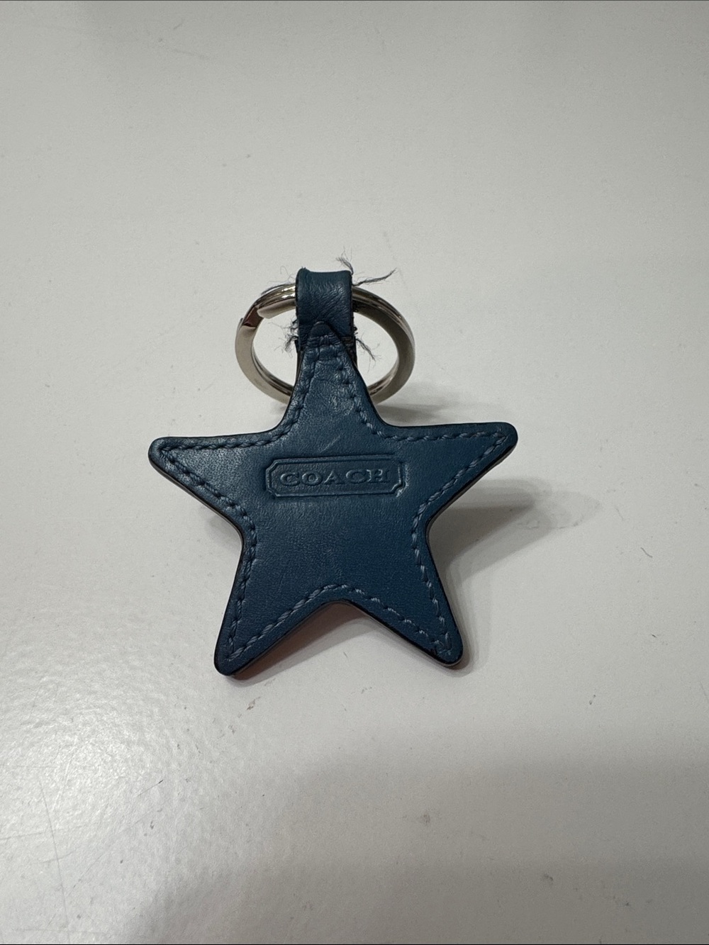 Coach Blue Star Leather Key Ring